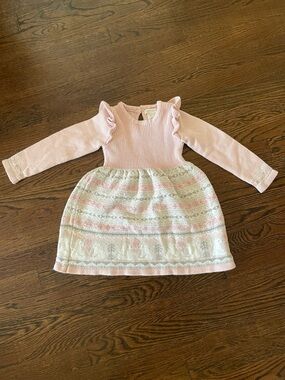 Cynthia Rowley Pale Pink Ribbed Knit Baby Dress